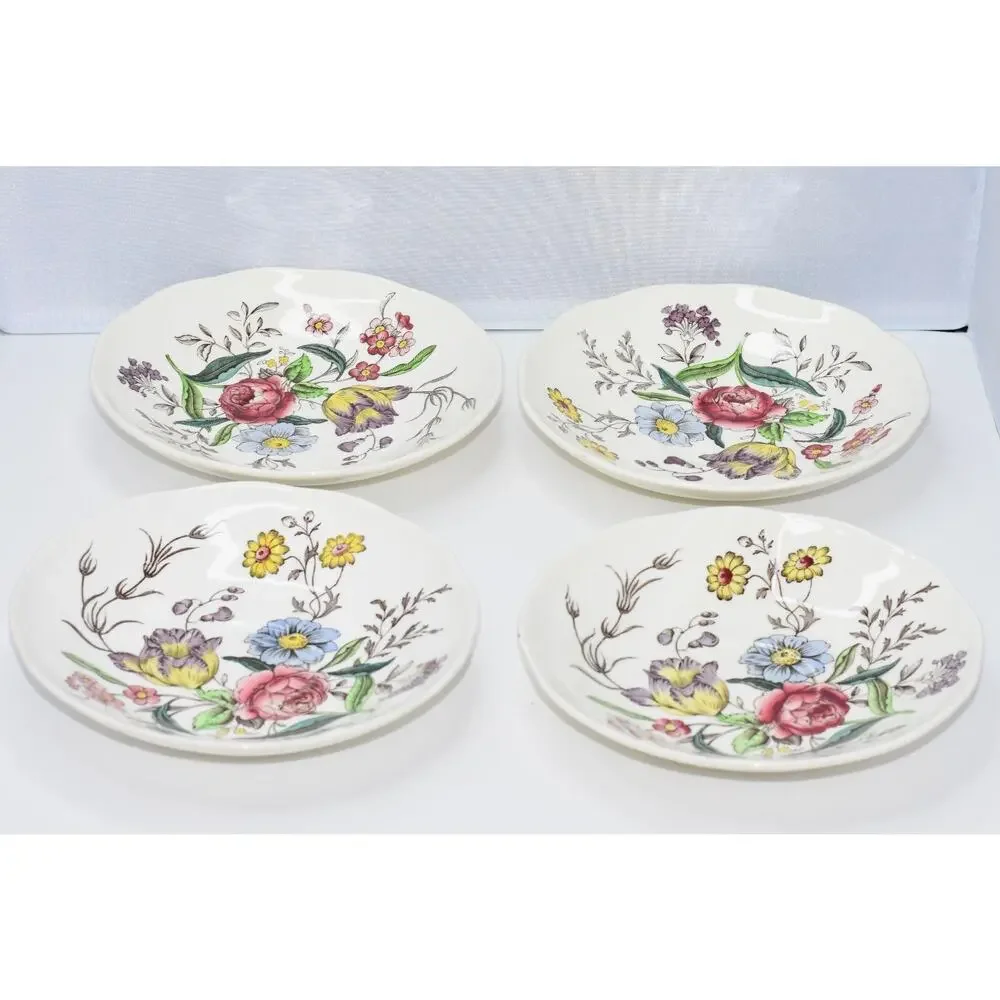 Copeland Spode Gainsborough Marlborough Tea Cup and Saucer Plates - 6pc set